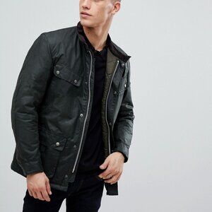Barbour International Duke Waxed Jacket Sage Size M